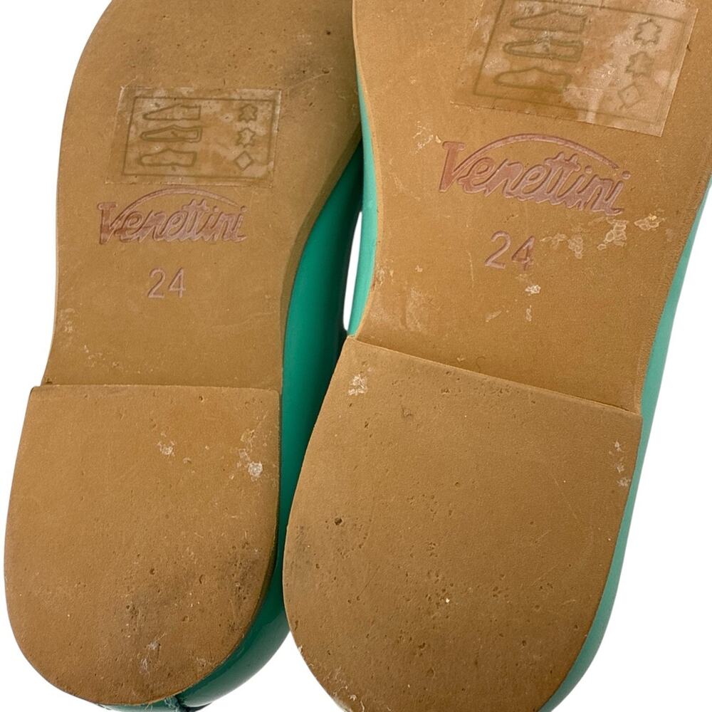 Venettini Toddler Leather Aqua Patent Leather Shoes Size 7.5 or 24 EUR NWOB - Picture 5 of 7